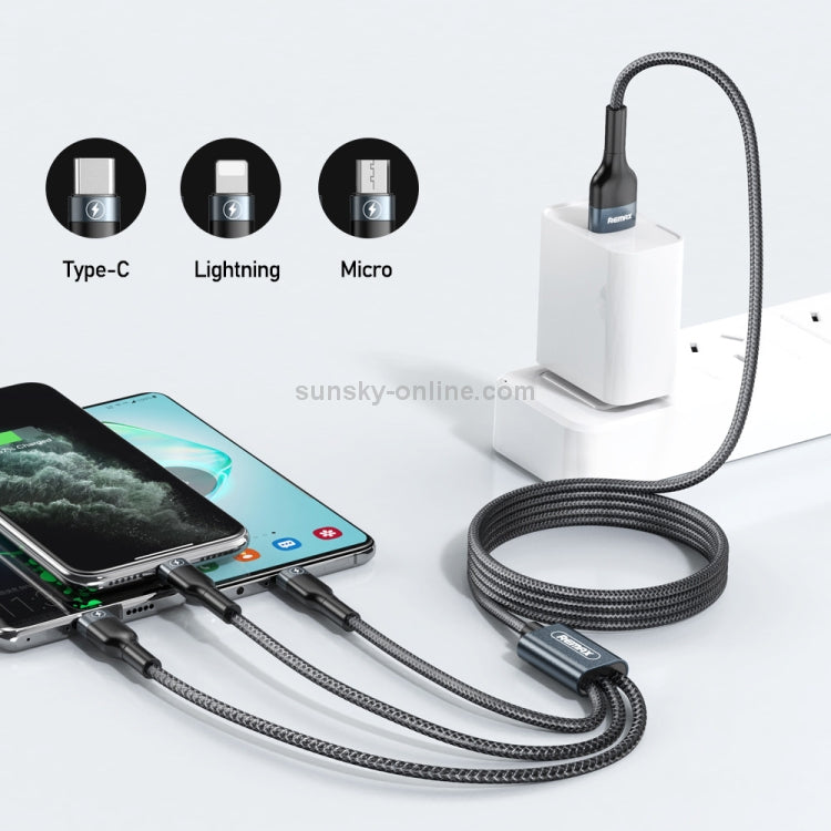 Chargeur Remax RC-070th 3 en 1｜Compatible iPhone, USB‑C et Micro-USB