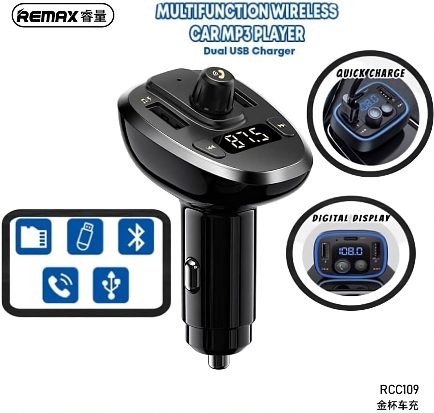 Transmetteur FM Bluetooth Remax RCC109